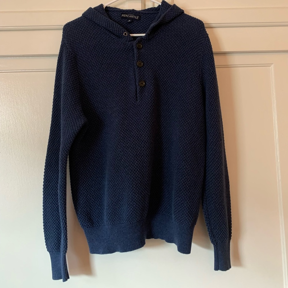 Medium Navy Blue J Crew Hooded Sweatshirt Sweater